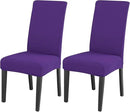 JQinHome Dining Chair Slipcover, High Stretch Removable Washable Chair Seat Protector Cover Set of 2,Chair Covers for Dining Room, Kitchen,Home Party,Wedding Ceremony(Purple, 2PC) by CozyNest Decor