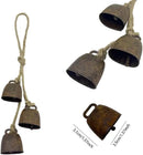 2pc Rustic Charm Bell - Handmade Hemp Rope Wind Chimes Hanging Decoration, Distressed Finish Cow Bell with Jute Hanging Rope, Perfect for Front Door, Outdoor, Window, and Home Decor, by CozyNest Decor
