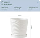 Ton Sin Plant Pots,White 6 Inch Flower Pots for Plants,Ceramic Planter with Drainage Holes,Indoor Planter Pots with Saucer,Outdoor Garden Pots (White, 4 Pack) by GreenHaven Gardens