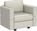 Belffin Modular Sectional Arm Chair Accent Chair with Storage Seat Single Club Chair for Apartment Velvet Grey by CozyNest Decor