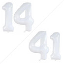 GOER Number 14 Balloons for 14th Birthday Sweet 14 Party Decorations,42 Inch Jumbo Foil Helium 41 Balloons for 41st Birthday Party Decoration (White) by TinyTreasures Baby Boutique