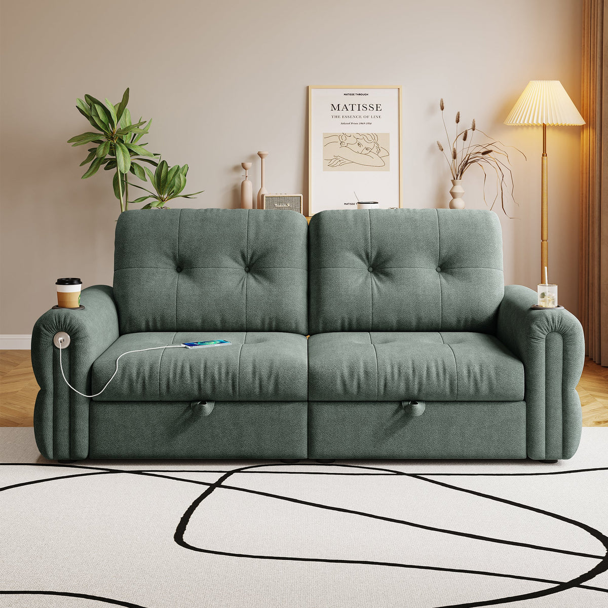 Chenille Convertible Sofa Bed, photo 6 of 10