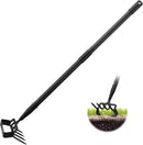 Weed Puller Gardening Tools, Hula Garden Hoe and 4 Tines Rake 2-in-1 Garden Tools for Weeding, Action Stirrup Hoe with 37"-62" Adjustable Long Handle for Lawn,Vegetable Garden Loose Soil and Weeding by GreenHaven Gardens