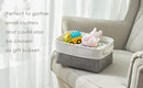 TheWarmHome Organization and Storage Basket for Shelves - 12x8x5.2 inch 1 Pack Fabric Storage Cubes, Collapsible Storage Bins for Closet Organizer Gift Cloth Toy (White & Grey) by TinyTreasures Baby Boutique