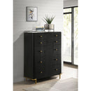 Anser - 5 Drawer Chest, Bedroom Storage Furniture - Black by HouseOfZazla
