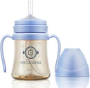 GROSMIMI Spill Proof no Spill Magic Sippy Cup with Straw with Handle for Baby and Toddlers, Customizable, PPSU, BPA Free 6 oz (Sky blue) by TinyTreasures Baby Boutique