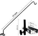 2 Packs Extended Fence Deck Hook Rail Hook Heavy Duty Bird Feeder Hook, 360 Degree Rotary and Length Adjustable Plant Bracket for Bird Feeders Planters Suet Baskets Lanterns Wind Chimes and More by GreenHaven Gardens