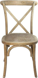 EMMA + OLIVER Natural with White Grain X-Back Chair by CozyNest Decor