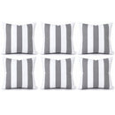 6 Pack Outdoor/Indoor Throw Pillows - Gray/White Striped