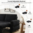 Convertible Sofa Bed Loveseat With Adjustable Backrest And USB Ports by HouseOfZazla