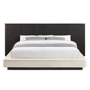 Clayten - Eastern King Bed - Beige Linen & Espresso by Unique Piece Furniture