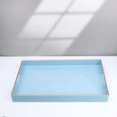 Spsyrine Blue Decorative Serving Tray with Handles, Elegant Plastic Coffee Table Tray for Ottoman, Living Room, Home Decor 15.6" X 10.2" Light Blue by CozyNest Decor