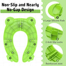 Portable Potty Seat for Toddler Travel - Foldable Non-Slip Potty Training Toilet Seat Cover for Boys Girls, Baby Kids with Drawstring Bag (Green Frog) by TinyTreasures Baby Boutique