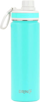 DRINCO Stainless Steel Water Bottle Spout Lid Vacuum Insulated Double Wall Water Bottle Wide Mouth (40oz 32oz 22oz 18oz 14oz) Leak Proof Keep Cold Sport Camping Hiking (22 oz, 22oz Teal) by CozyNest Decor