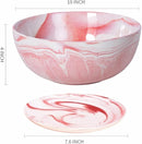 G EPGardening Large Ceramic Succulent Planter Pot with Drainage Hole and Saucer Large Marble Flower Pot for Plants Round Bonsai Planter Pot Indoor Outdoor Pink by GreenHaven Gardens