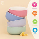 Elk and Friends Kids Porcelain Bowls with Silicone Sleeve | Kids/Toddler/Baby Feeding | Microwave & Dishwasher Safe | Non slip | Cereal/Soup/Snack Dishes & Dinnerware by TinyTreasures Baby Boutique