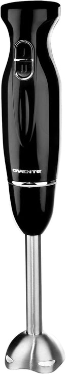OVENTE Immersion Hand Blender, 300W Electric Handheld Portable Stick Mixer with 2 Mixing Speed and Stainless Steel Blades for Effortless Blending Smoothies, Shakes, Puree or Baby Food, Black HS560B by TinyTreasures Baby Boutique
