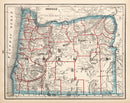 Vintage Map of Oregon 1893
