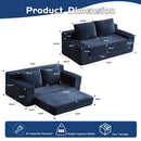 Comfortable Deep Seat Loveseat Sofa Bed, Reversible Cushion With Pillows by HouseOfZazla
