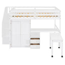 Loft Bed With Stairs, Bookshelf, Drawers, Desk & Wardrobe, Space Saving Multifunctional Furniture by Unique Piece Furniture