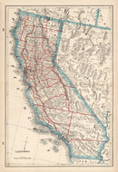 Vintage Map of California 1893