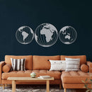 World Map Metal Wall Art