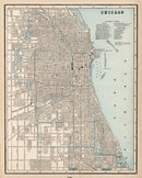Vintage Map of Chicago, Illinois 1893