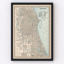 Vintage Map of Chicago, Illinois 1893