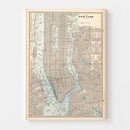 Vintage Map of New York City, New York 1893