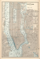 Vintage Map of New York City, New York 1893