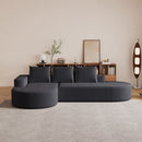 Modern Curved Sofa, L-Shaped Modular Sectional Set With 3 Pillows by HouseOfZazla