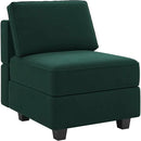 Belffin Modular Sofa Middle Module with Storage for Modular Sectional Sofa Couch Velvet Accent Armless Chair Green by CozyNest Decor