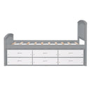 Platform Storage Bed Solid Wood Bed With 6 Drawers