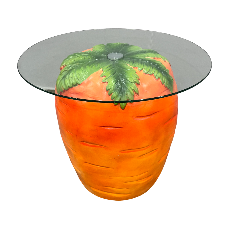 Carrot Shaped Side Table with Glass Top, photo 9 of 9
