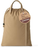 LFH Home Cotton Canvas Large Laundry Bag with Handle, Heavy Duty Drawstring Closure Washable Laundry Bags, School Travel, Home, Hotel, College Dorm, Organizer Sack, Toys Clothes 28x36-Beige by TinyTreasures Baby Boutique