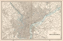 Vintage Map of Philadelphia, Pennsylvania 1893