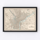 Vintage Map of Philadelphia, Pennsylvania 1893