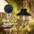 YAKii 2 Pack Solar Lantern Hanging Waterproof Outdoor Metal Solar Lamp with Warm White Light Decorate for Yard Garden Pathway Patio Porch Decor (Black) by CozyNest Decor