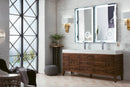James Martin Linear 72" Double Bathroom Vanity, Mid-Century Walnut