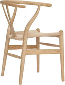 Tomile Solid Wood Wishbone Chair Y Chair Mid-Century Armrest Dining Chair, Hemp Seat (Ash Wood - Natural Wood Color) by CozyNest Decor