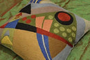 Kandinsky Abstract Pillow Cover - Original | Modern Toss Pillows Modern Chair Cushion Contemporary Pillowcase Farmhouse Chair Cushion Couch Handmade Wool Size 18x18 by CozyNest Decor