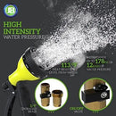 J&B XpandaHose 75ft Expandable Garden Hose with Holder - Heavy Duty Superior Strength 3750D - 4 -Layer Latex Core - Extra Strong Brass Connectors and 10 Spray Nozzle w/Storage Bag (Black 75) by GreenHaven Gardens