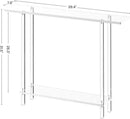 Acrylic Narrow Console Table for Entryway, 7.6" D x 39.4" W x 31.5" H, Square Legs, Skinny Entry Table for Sofa, Foyer, Hallway, Living Room, Modern, 2-Tier, Clear by CozyNest Decor