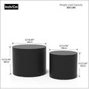 Nesting Coffee Table Set of 2, Modern Round Coffee Table with Non-Slip Feet, Wooden Circle Accent Tables for Small Spaces Living Room Bedroom Balcony Office Drum Side Table (Black) by CozyNest Decor