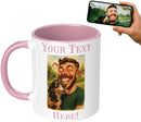 Personalized Coffee Mug, Custom Photo Caricature Gift, Funny Customized Coffee Gift for Men & Women, Custom Mugs with Pictures, Pink 11oz Customized Ceramic Tea Cup by TinyTreasures Baby Boutique