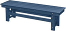 HDPE Outdoor Bench, 55" Patio Bench Outdoor Furniture, Poly Lumber Adirondack Benches, All Weather HDPE Garden Backless Benches for Park, Poolside, Deck, Porch, Navy by CozyNest Decor
