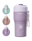 Papablic Pro Portable Bottle Warmer for Travel – Fast Heating, Built-in Sterilizer, 30W Fast Charge, 5-Temp Control, Easy-Clean Wide Mouth, Baby Milk Warmer for Breastmilk & Formula, Lilac Purple by TinyTreasures Baby Boutique