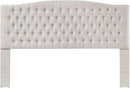 24KF Upholstered Tufted Button Linen Fabric Headboard,Comfortable Fashional Headboard King/CA King Size,Ivory by CozyNest Decor