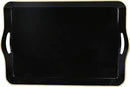 Spsyrine Large Black Serving Tray with Handles, Plastic Decorative Tray for Coffee Table, Ottoman, Bathroom, Home Decor 17.3"*11.8"*2" by CozyNest Decor
