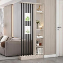Wall Room Divider, Storage Cabinet Storage Display with Shelves, Modern Freestanding Wood Room Divider Screen, Wall Privacy Screens for Home Decorative (Beige+Black,35.4" L x 9.5" W x 79.5" H) by CozyNest Decor